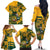 Custom South Africa Rugby Family Matching Off The Shoulder Long Sleeve Dress and Hawaiian Shirt Springboks With Protea Cynaroides - Wonder Print Shop