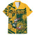 Custom South Africa Rugby Family Matching Off The Shoulder Long Sleeve Dress and Hawaiian Shirt Springboks With Protea Cynaroides - Wonder Print Shop