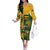 Custom South Africa Rugby Family Matching Off The Shoulder Long Sleeve Dress and Hawaiian Shirt Springboks With Protea Cynaroides - Wonder Print Shop