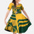 Custom South Africa Rugby Family Matching Off Shoulder Maxi Dress and Hawaiian Shirt Springboks With Protea Cynaroides - Wonder Print Shop