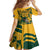 Custom South Africa Rugby Family Matching Off Shoulder Maxi Dress and Hawaiian Shirt Springboks With Protea Cynaroides - Wonder Print Shop