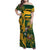 Custom South Africa Rugby Family Matching Off Shoulder Maxi Dress and Hawaiian Shirt Springboks With Protea Cynaroides - Wonder Print Shop