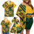 Custom South Africa Rugby Family Matching Off Shoulder Short Dress and Hawaiian Shirt Springboks With Protea Cynaroides - Wonder Print Shop