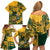 Custom South Africa Rugby Family Matching Off Shoulder Short Dress and Hawaiian Shirt Springboks With Protea Cynaroides - Wonder Print Shop