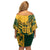 Custom South Africa Rugby Family Matching Off Shoulder Short Dress and Hawaiian Shirt Springboks With Protea Cynaroides - Wonder Print Shop