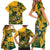 Custom South Africa Rugby Family Matching Short Sleeve Bodycon Dress and Hawaiian Shirt Springboks With Protea Cynaroides - Wonder Print Shop