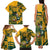 Custom South Africa Rugby Family Matching Tank Maxi Dress and Hawaiian Shirt Springboks With Protea Cynaroides - Wonder Print Shop