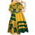 Custom South Africa Rugby Kid Short Sleeve Dress Springboks With Protea Cynaroides - Wonder Print Shop