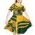 Custom South Africa Rugby Kid Short Sleeve Dress Springboks With Protea Cynaroides - Wonder Print Shop