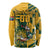 Custom South Africa Rugby Long Sleeve Shirt Springboks With Protea Cynaroides - Wonder Print Shop