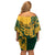 Custom South Africa Rugby Off Shoulder Short Dress Springboks With Protea Cynaroides - Wonder Print Shop