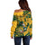 Custom South Africa Rugby Off Shoulder Sweater Springboks With Protea Cynaroides - Wonder Print Shop