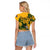 Custom South Africa Rugby Raglan Cropped T Shirt Springboks With Protea Cynaroides - Wonder Print Shop