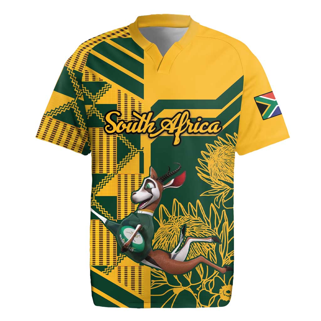 Custom South Africa Rugby Rugby Jersey Springboks With Protea Cynaroides - Wonder Print Shop