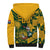 Custom South Africa Rugby Sherpa Hoodie Springboks With Protea Cynaroides - Wonder Print Shop