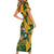 Custom South Africa Rugby Short Sleeve Bodycon Dress Springboks With Protea Cynaroides - Wonder Print Shop