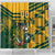 Custom South Africa Rugby Shower Curtain Springboks With Protea Cynaroides