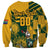 Custom South Africa Rugby Sweatshirt Springboks With Protea Cynaroides - Wonder Print Shop