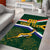 Custom South Africa Rugby Area Rug Springboks Mascot African Pattern - Wonder Print Shop