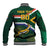 Custom South Africa Rugby Baseball Jacket Springboks Mascot African Pattern - Wonder Print Shop