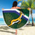 Custom South Africa Rugby Beach Blanket Springboks Mascot African Pattern - Wonder Print Shop