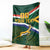 Custom South Africa Rugby Blanket Springboks Mascot African Pattern