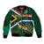 Custom South Africa Rugby Bomber Jacket Springboks Mascot African Pattern - Wonder Print Shop