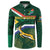 Custom South Africa Rugby Button Sweatshirt Springboks Mascot African Pattern - Wonder Print Shop