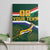 Custom South Africa Rugby Canvas Wall Art Springboks Mascot African Pattern - Wonder Print Shop