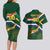 Custom South Africa Rugby Couples Matching Long Sleeve Bodycon Dress and Hawaiian Shirt Springboks Mascot African Pattern - Wonder Print Shop