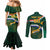 Custom South Africa Rugby Couples Matching Mermaid Dress and Long Sleeve Button Shirt Springboks Mascot African Pattern