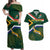 Custom South Africa Rugby Couples Matching Off Shoulder Maxi Dress and Hawaiian Shirt Springboks Mascot African Pattern - Wonder Print Shop