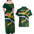 Custom South Africa Rugby Couples Matching Off Shoulder Maxi Dress and Hawaiian Shirt Springboks Mascot African Pattern - Wonder Print Shop