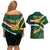 Custom South Africa Rugby Couples Matching Off Shoulder Short Dress and Hawaiian Shirt Springboks Mascot African Pattern - Wonder Print Shop