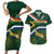 Custom South Africa Rugby Couples Matching Short Sleeve Bodycon Dress and Hawaiian Shirt Springboks Mascot African Pattern - Wonder Print Shop