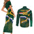 Custom South Africa Rugby Couples Matching Short Sleeve Bodycon Dress and Long Sleeve Button Shirt Springboks Mascot African Pattern - Wonder Print Shop