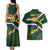 Custom South Africa Rugby Couples Matching Tank Maxi Dress and Hawaiian Shirt Springboks Mascot African Pattern - Wonder Print Shop