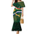 Custom South Africa Rugby Family Matching Mermaid Dress and Hawaiian Shirt Springboks Mascot African Pattern - Wonder Print Shop