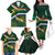 Custom South Africa Rugby Family Matching Off The Shoulder Long Sleeve Dress and Hawaiian Shirt Springboks Mascot African Pattern - Wonder Print Shop