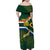 Custom South Africa Rugby Family Matching Off Shoulder Maxi Dress and Hawaiian Shirt Springboks Mascot African Pattern - Wonder Print Shop