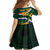 Custom South Africa Rugby Family Matching Off Shoulder Short Dress and Hawaiian Shirt Springboks Mascot African Pattern - Wonder Print Shop