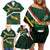 Custom South Africa Rugby Family Matching Off Shoulder Short Dress and Hawaiian Shirt Springboks Mascot African Pattern - Wonder Print Shop