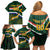 Custom South Africa Rugby Family Matching Off Shoulder Short Dress and Hawaiian Shirt Springboks Mascot African Pattern - Wonder Print Shop