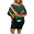 Custom South Africa Rugby Family Matching Off Shoulder Short Dress and Hawaiian Shirt Springboks Mascot African Pattern - Wonder Print Shop