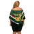 Custom South Africa Rugby Family Matching Off Shoulder Short Dress and Hawaiian Shirt Springboks Mascot African Pattern - Wonder Print Shop