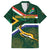 Custom South Africa Rugby Family Matching Short Sleeve Bodycon Dress and Hawaiian Shirt Springboks Mascot African Pattern - Wonder Print Shop