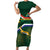 Custom South Africa Rugby Family Matching Short Sleeve Bodycon Dress and Hawaiian Shirt Springboks Mascot African Pattern - Wonder Print Shop