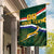 Custom South Africa Rugby Garden Flag Springboks Mascot African Pattern - Wonder Print Shop