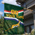 Custom South Africa Rugby Garden Flag Springboks Mascot African Pattern - Wonder Print Shop