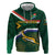 Custom South Africa Rugby Hoodie Springboks Mascot African Pattern - Wonder Print Shop